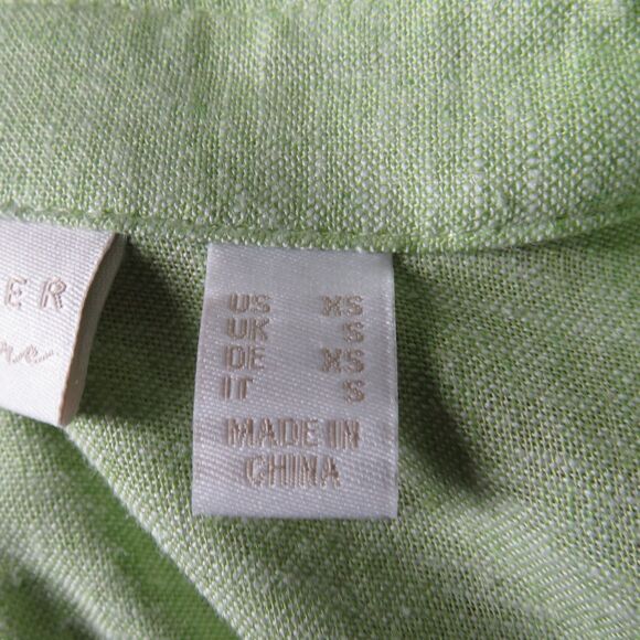 Susan Graver Linen Blend Oversized Fit Button Up Tunic Shirt Pale Green Size XS - Picture 9 of 11
